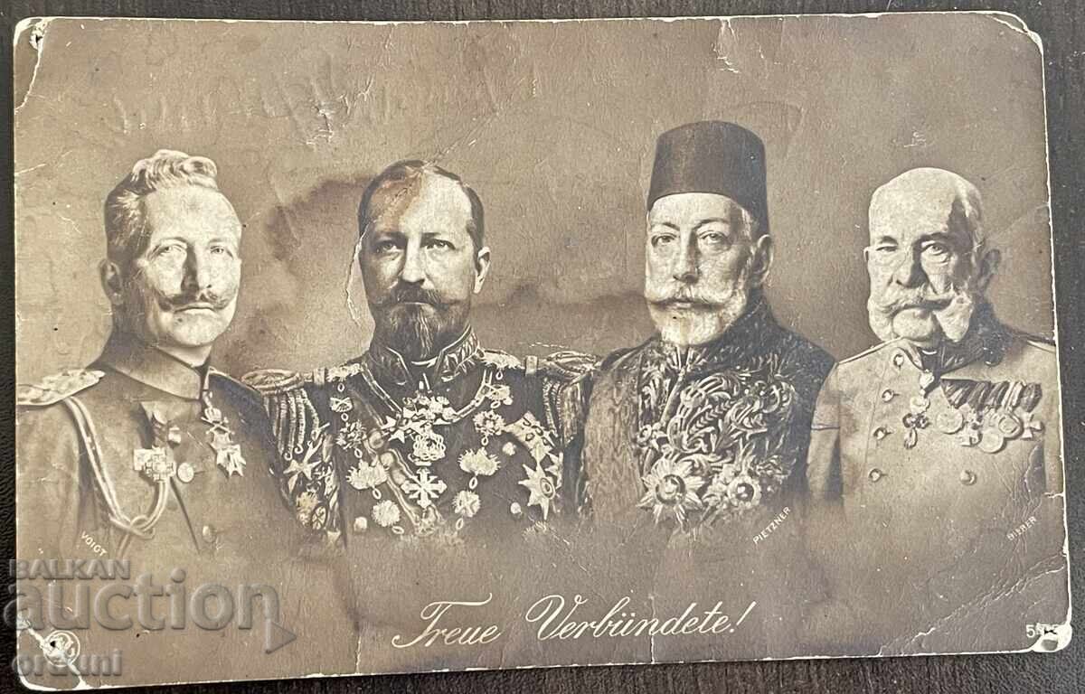 4968 Tsarstvo Bŭlgariya cartolina 4 Împărați Țar Ferdinand