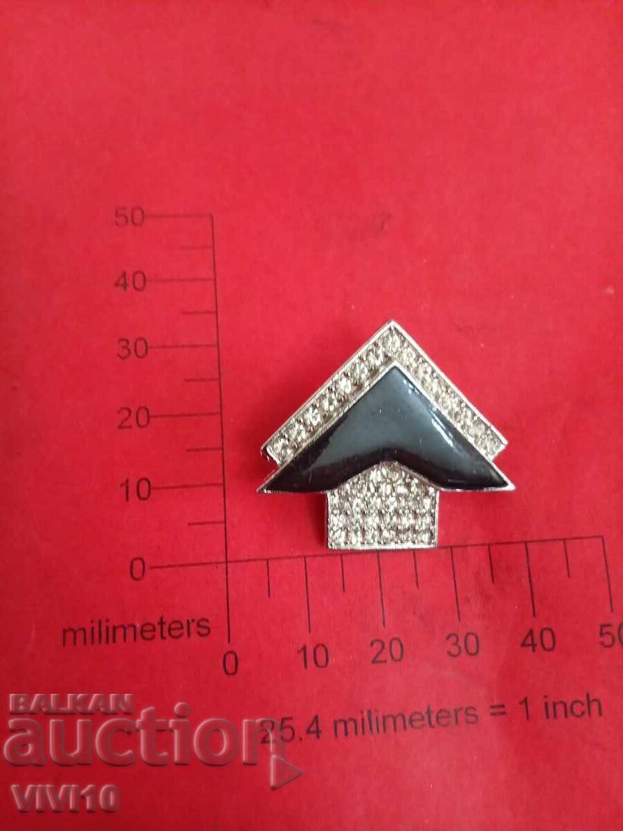 Broșă veche email, cu pietre Broșă veche email, cu pietre