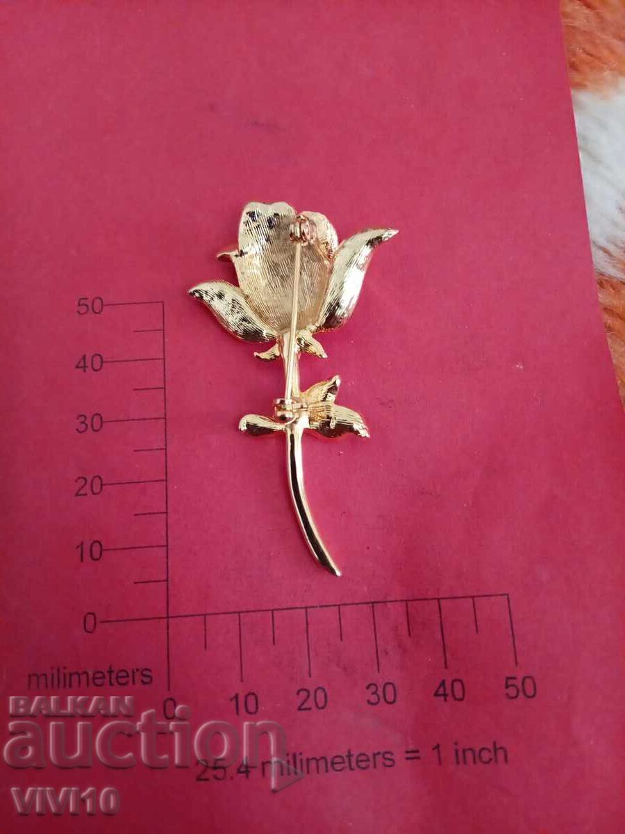 Αντίκα καρφίτσα σμάλτο, τριαντάφυλλο με τιμή € 15.00 | 29.34 BGN