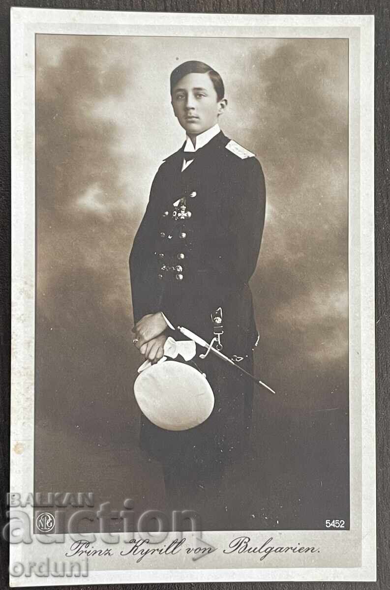 4974 Βασίλειο της Βουλγαρίας καρτ ποστάλ Πρίγκιπας Κύριλλος με ναυτική στολή
