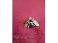 Старинна брошка емаил и хематит