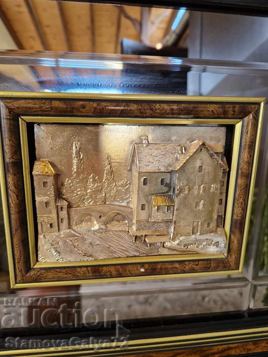 Minunată pictură antică italiană din argint - 6