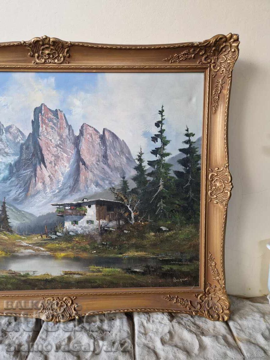 Παράδοση Εξαιρετικός αντίκα ολλανδικός πίνακας ελαιογραφίας σε καμβά