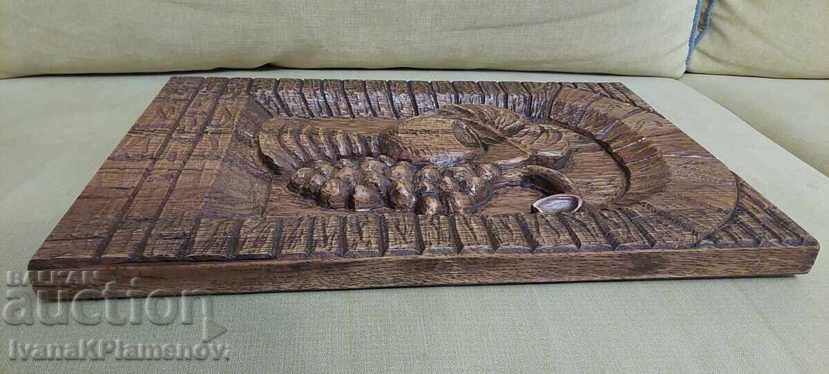 Delivery of Wood carving solid panel 44cm 30cm