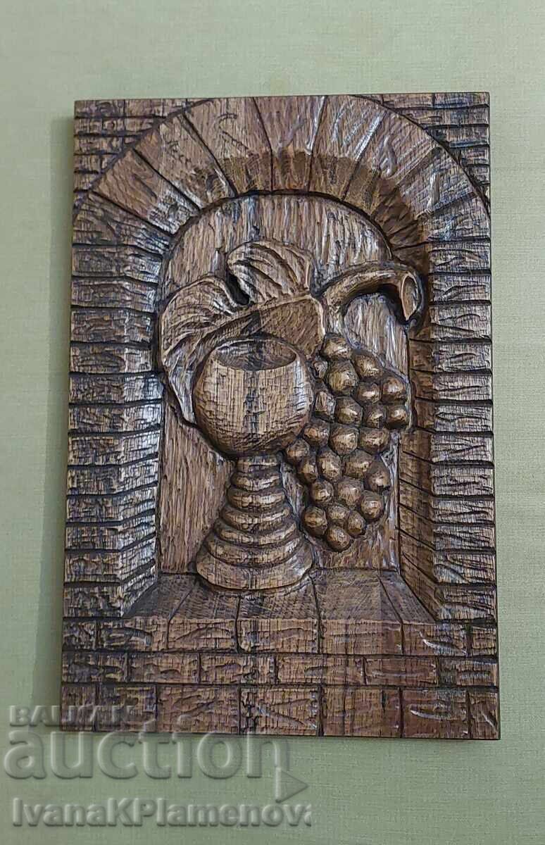 Wood carving solid panel 44cm 30cm