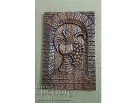 Wood carving solid panel 44cm 30cm