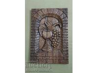 Wood carving solid panel 44cm 30cm