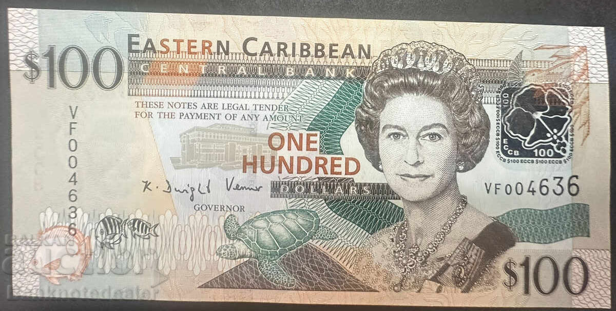 East Caribbean 100 Dollars  2008 Pick 51 Ref 4636 Unc Low nu