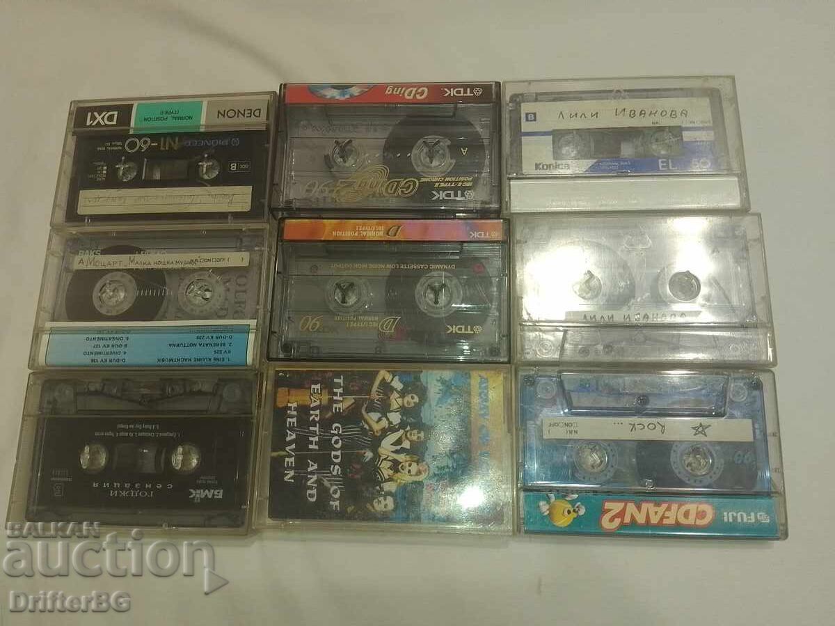 Audio cassettes 9 pcs