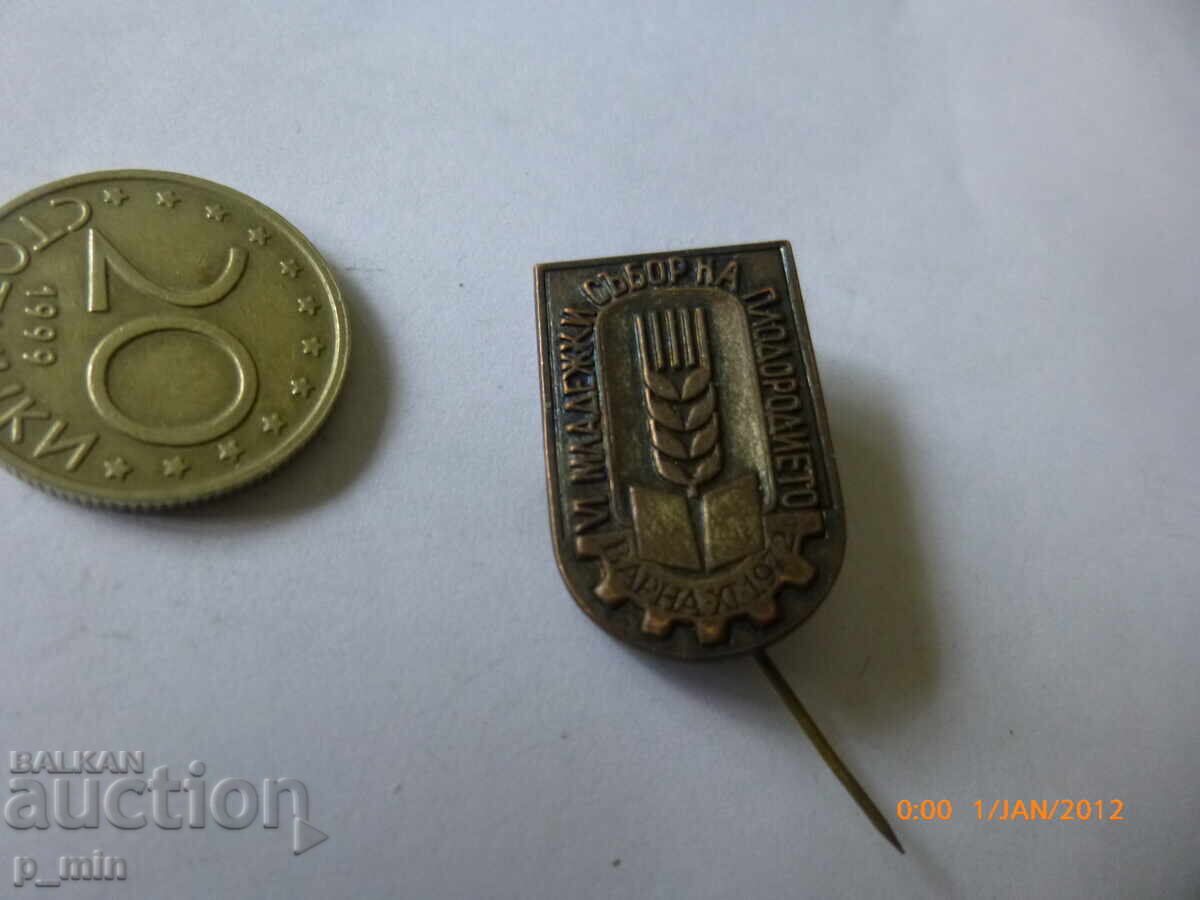 нагръден знак - 6 младежки събор на плодородието Варна 72г. нагръден знак - 6 младежки събор на плодородието Варна 72г.