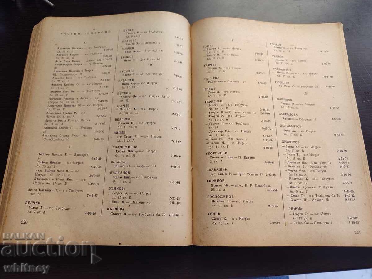 Τηλεφωνικός κατάλογος Βουργκάς 1971 - 6