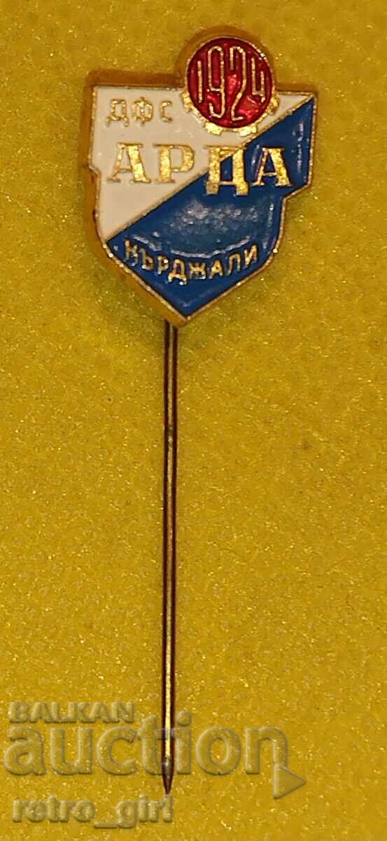 Стара футболна значка,знак" Арда Кърджали".