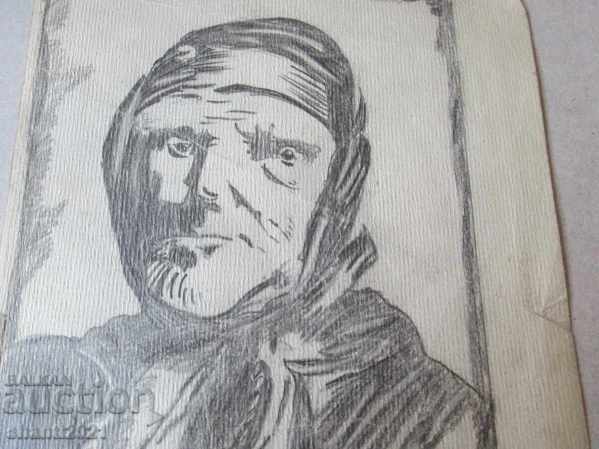 Παράδοση 1942 g. μολύβι σχέδιο - Μπάμπα Τόνκα, υπογραφή