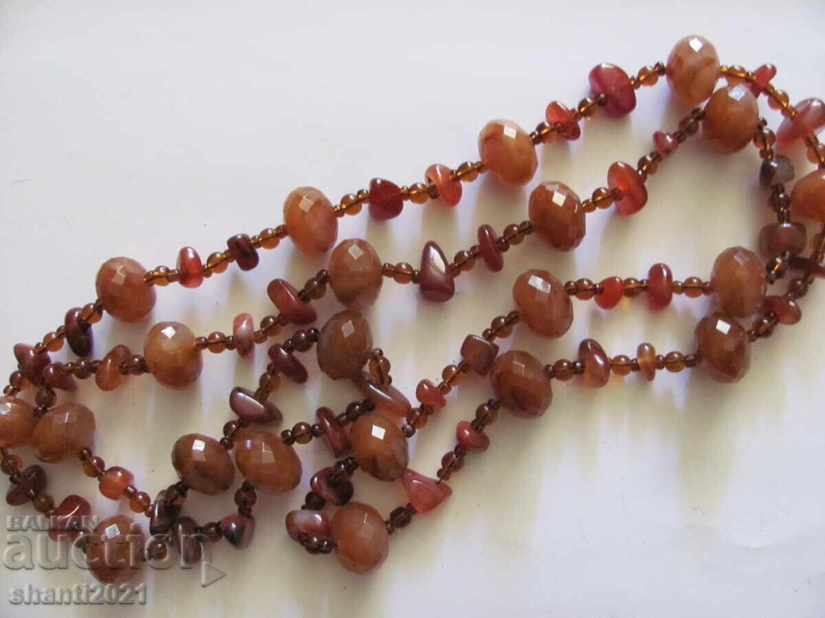 Γυναικείο κολιέ - φυσικά πετράδια - καρνεόλιο με τιμή 17.00 BGN | € 8.69