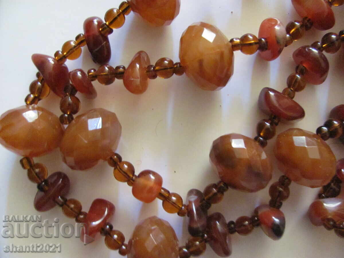 Δημοπρασία Γυναικείο κολιέ - φυσικά πετράδια - καρνεόλιο