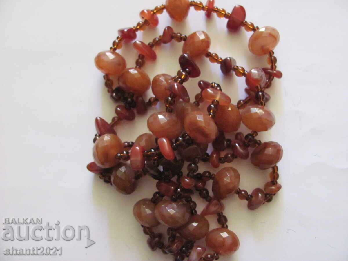 Γυναικείο κολιέ - φυσικά πετράδια - καρνεόλιο - 5