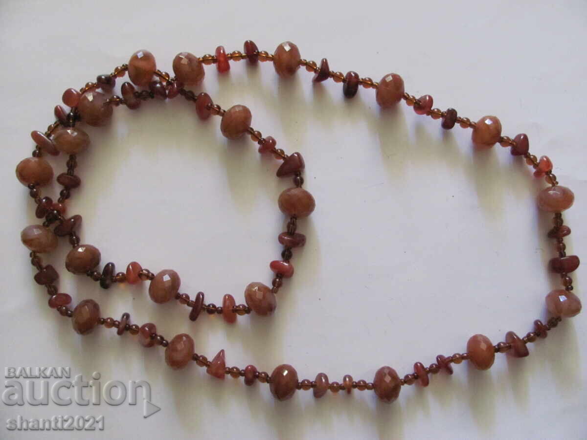 Γυναικείο κολιέ - φυσικά πετράδια - καρνεόλιο - 6