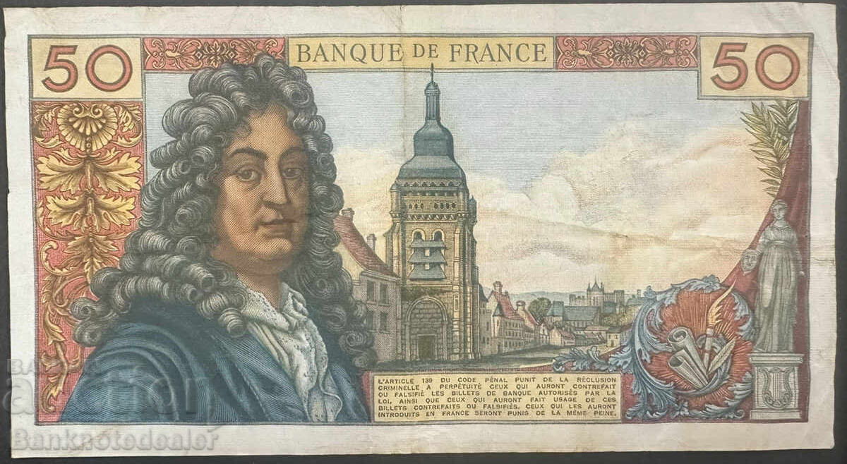 Franța 50 Franci 1967 Pick 148b Prefix Ref D97 cu preț 70.00 BGN | € 35.79 Franța 50 Franci 1967 Pick 148b Prefix Ref D97 cu preț 70.00 BGN | € 35.79