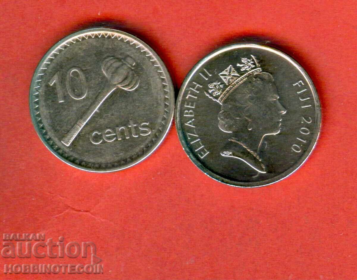 FIDJI FIJI 10 Cenți emisiune - ediția 2010 - REGINA NOUĂ UNC