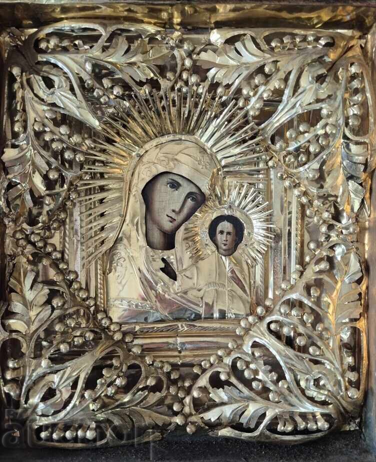 Old gilded Russian Home Icon, exquisite original, 19th century with price 1260.00 BGN | € 644.23