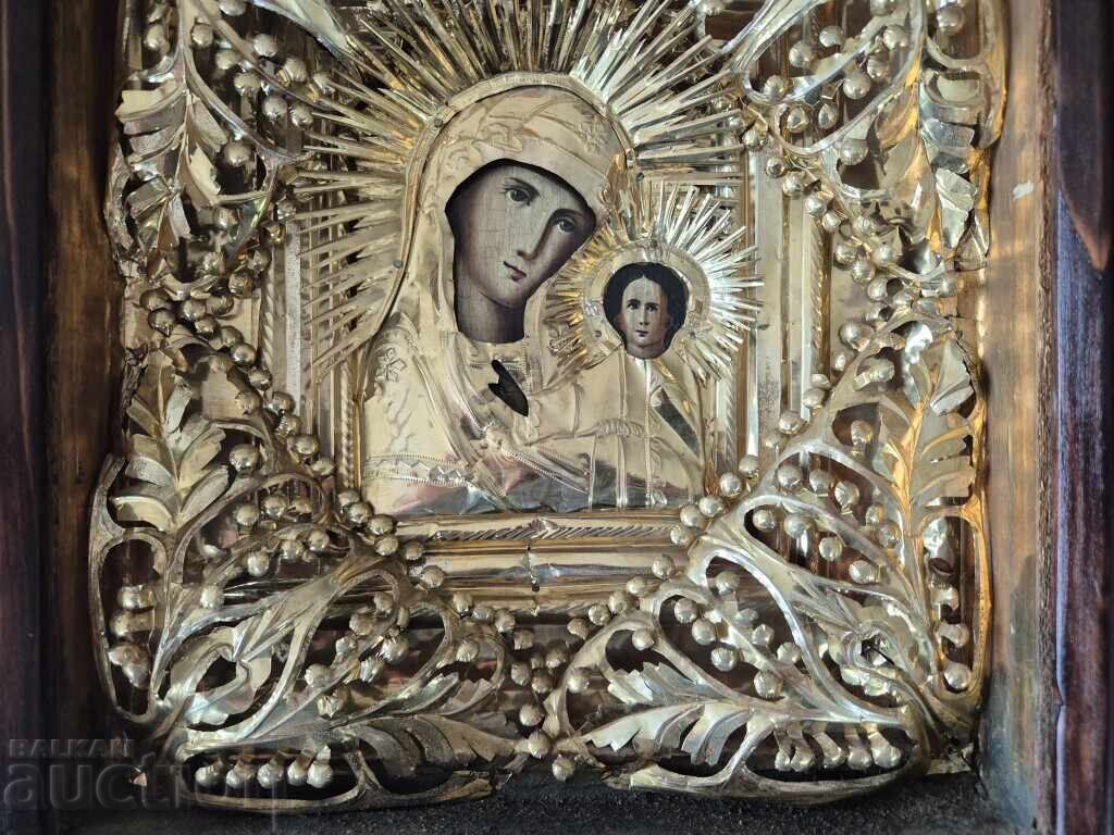 Delivery of Old gilded Russian Home Icon, exquisite original, 19th century