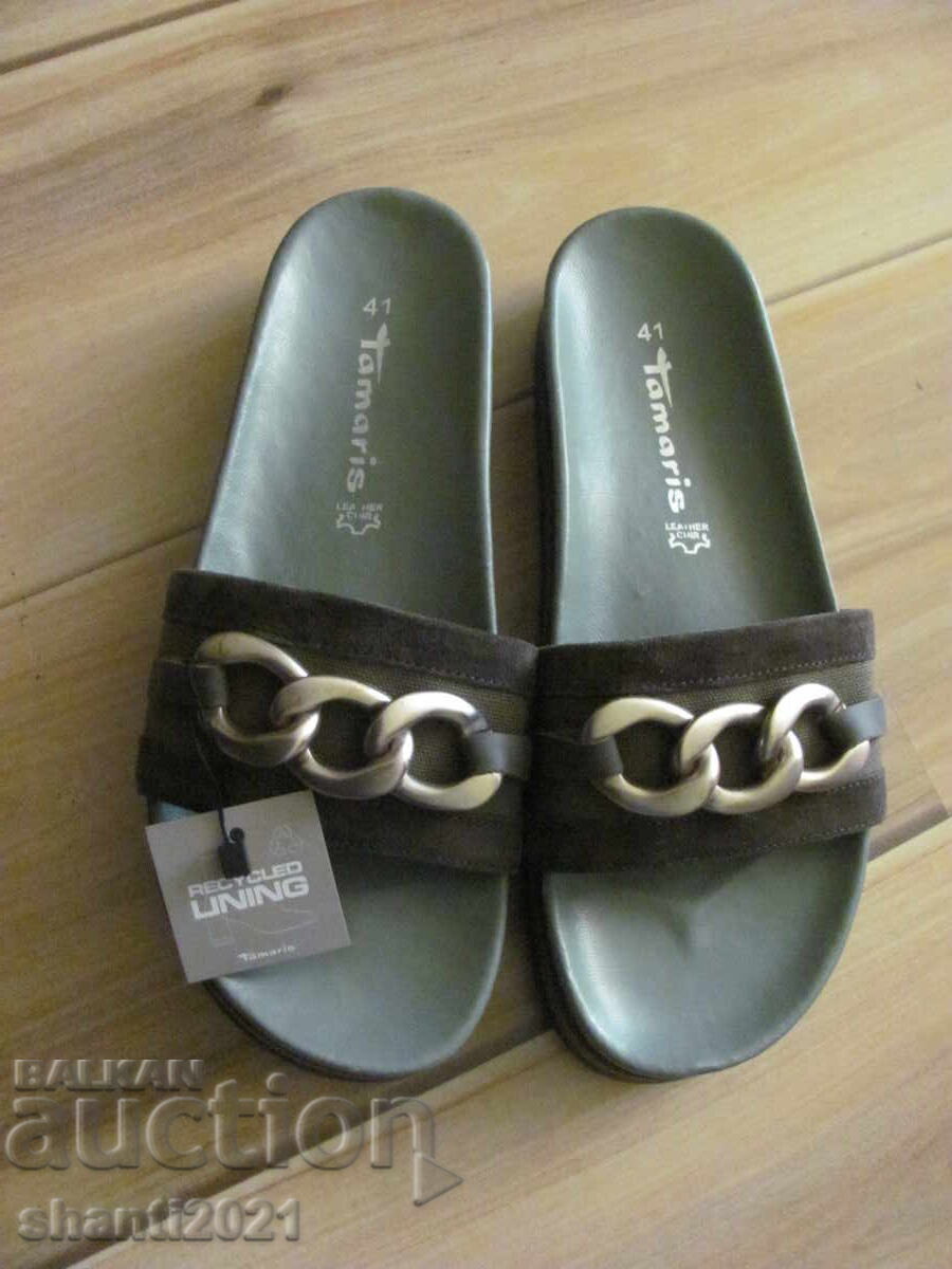 Papuci de damă TAMARIS noi, mărimea 41, piele naturală - 5 Papuci de damă TAMARIS noi, mărimea 41, piele naturală - 5