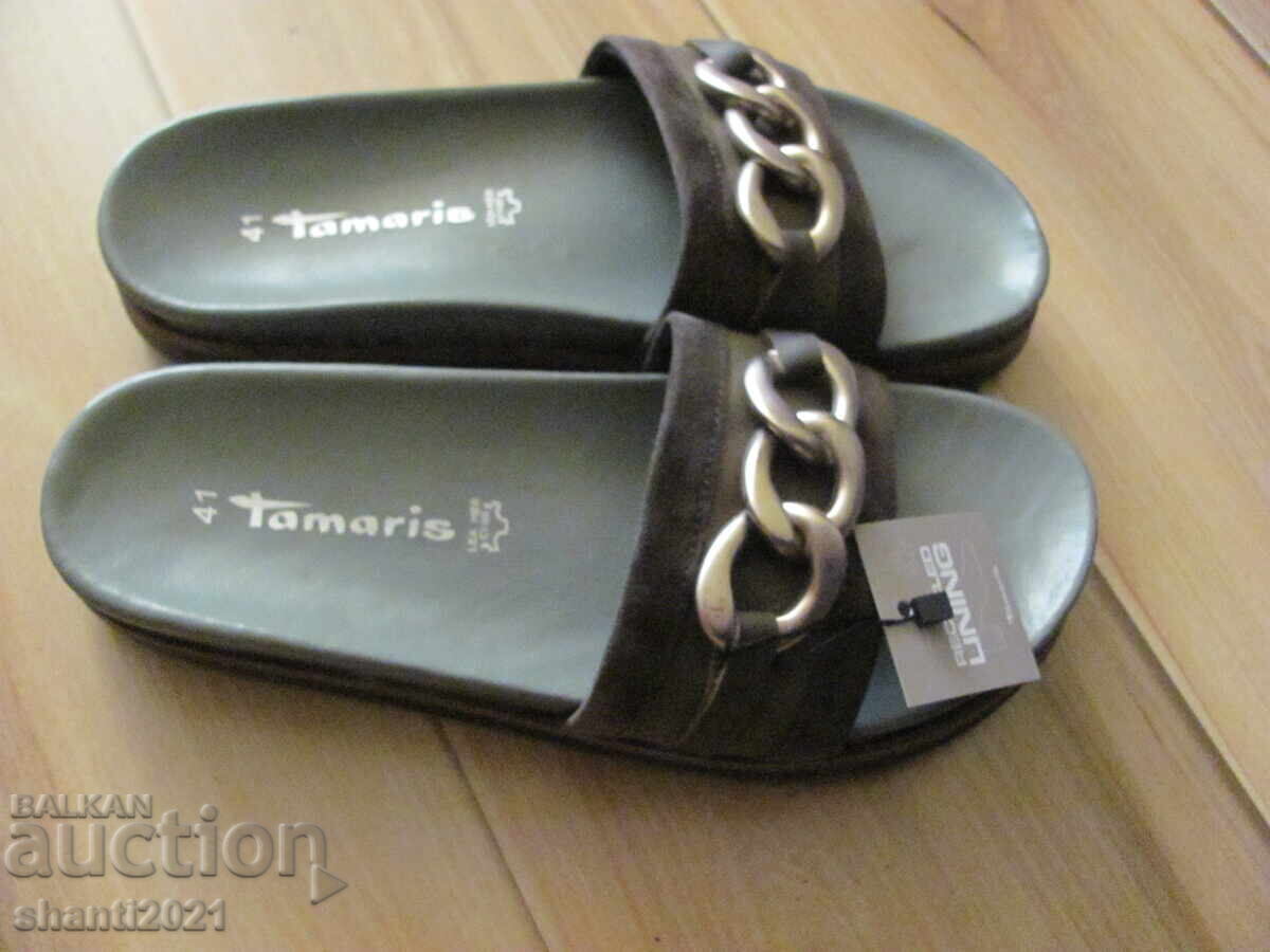 Papuci de damă TAMARIS noi, mărimea 41, piele naturală - 6 Papuci de damă TAMARIS noi, mărimea 41, piele naturală - 6