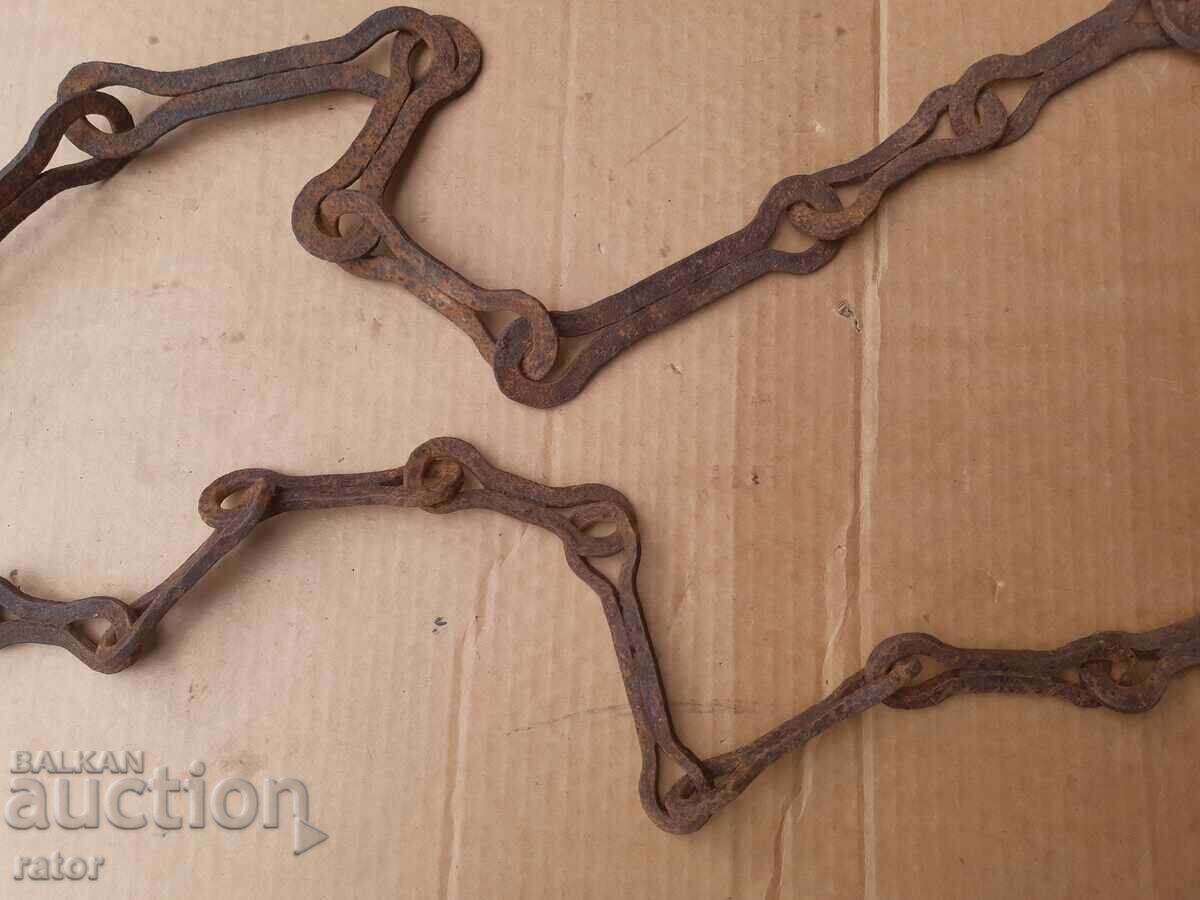 Δημοπρασία Παλιά αλυσίδα τζακιού από σφυρήλατο σίδερο, γερή