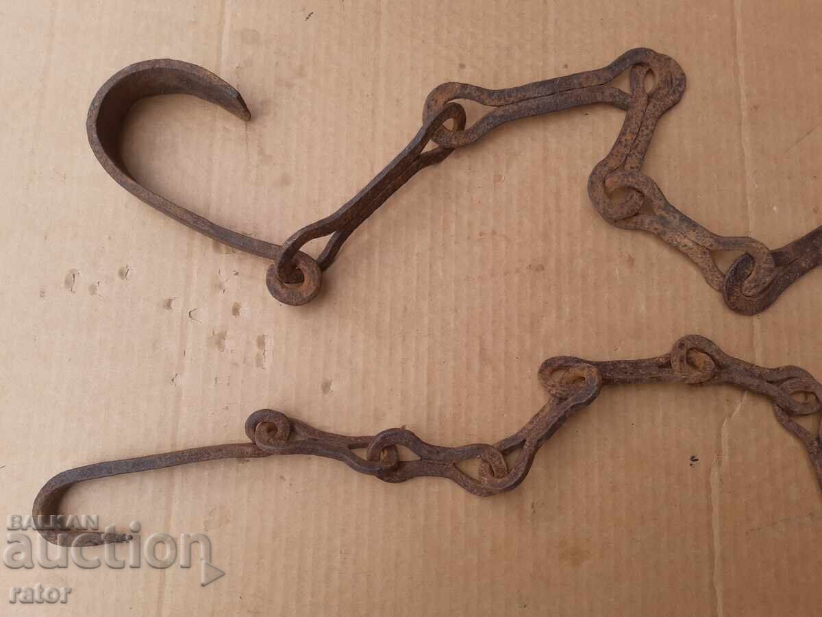 Παράδοση Παλιά αλυσίδα τζακιού από σφυρήλατο σίδερο, γερή