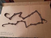 Lanț vechi pentru șemineu din fier forjat, rezistent