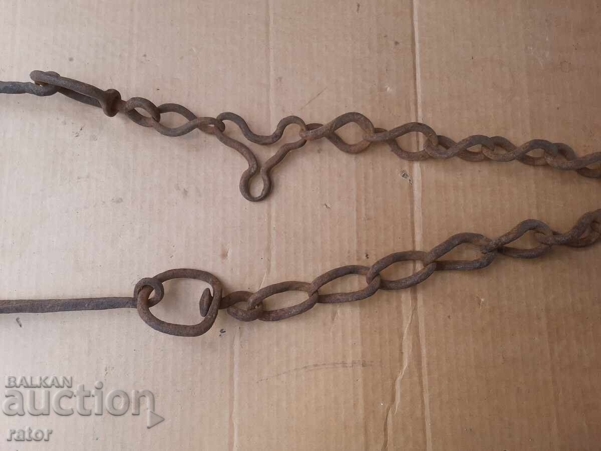 Δημοπρασία Παλιά αλυσίδα τζακιού από σφυρήλατο σίδερο, γερή Δημοπρασία Παλιά αλυσίδα τζακιού από σφυρήλατο σίδερο, γερή