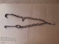 Lanț vechi pentru șemineu din fier forjat, rezistent