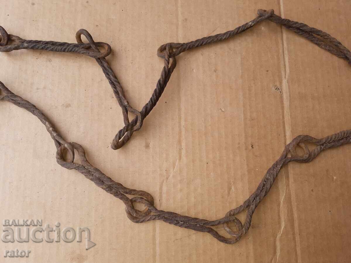 Δημοπρασία Παλιά αλυσίδα τζακιού από σφυρήλατο σίδερο, γερή Δημοπρασία Παλιά αλυσίδα τζακιού από σφυρήλατο σίδερο, γερή