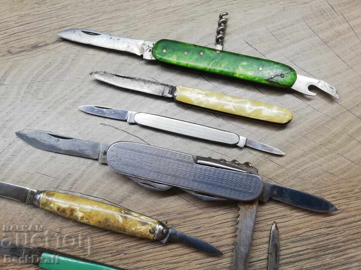 Лот Стари сгъваеми джобни ножчета,нож,острие,ножки с цена 29.00 лв. | € 14.83