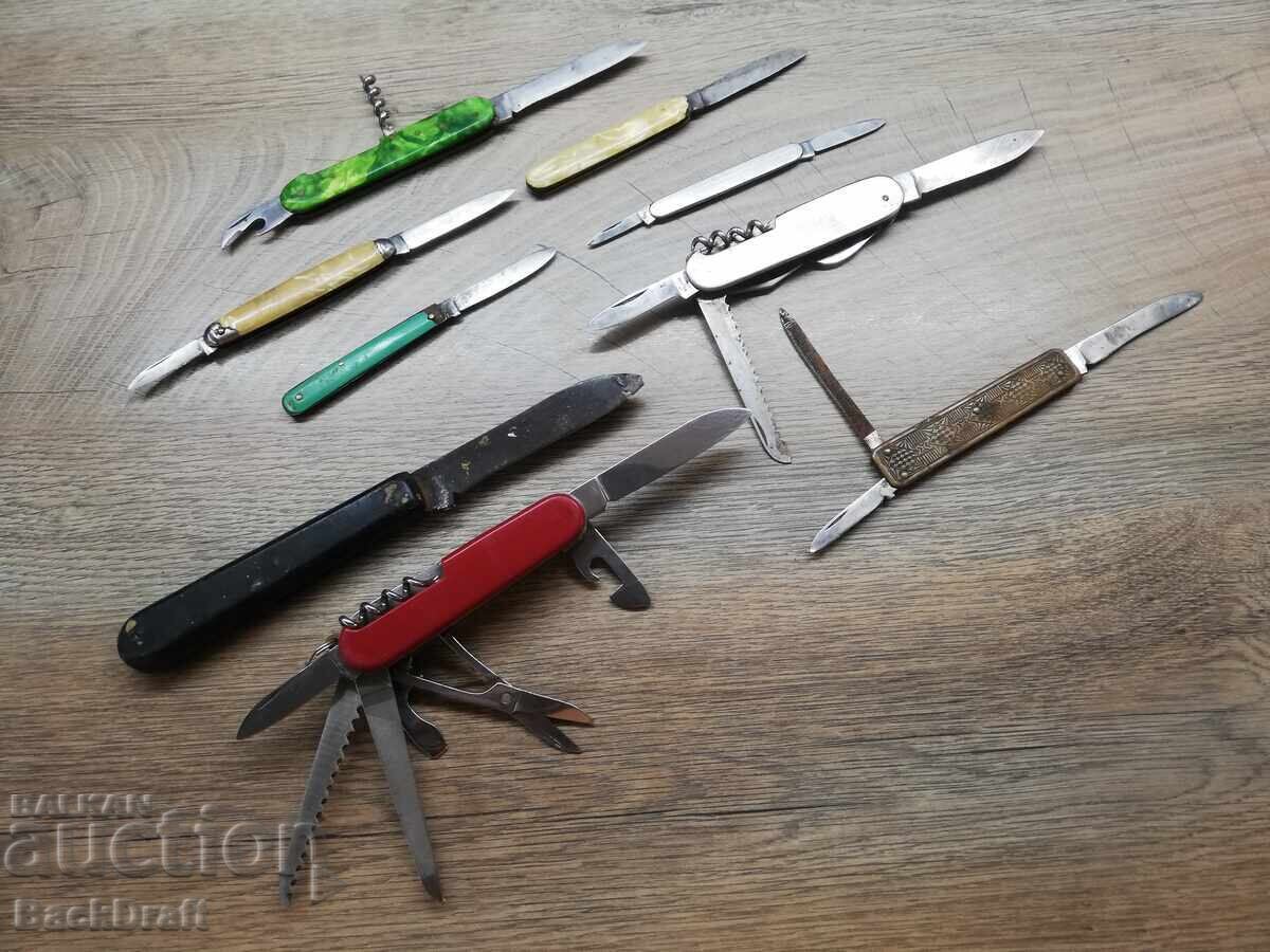 Доставка на Лот Стари сгъваеми джобни ножчета,нож,острие,ножки