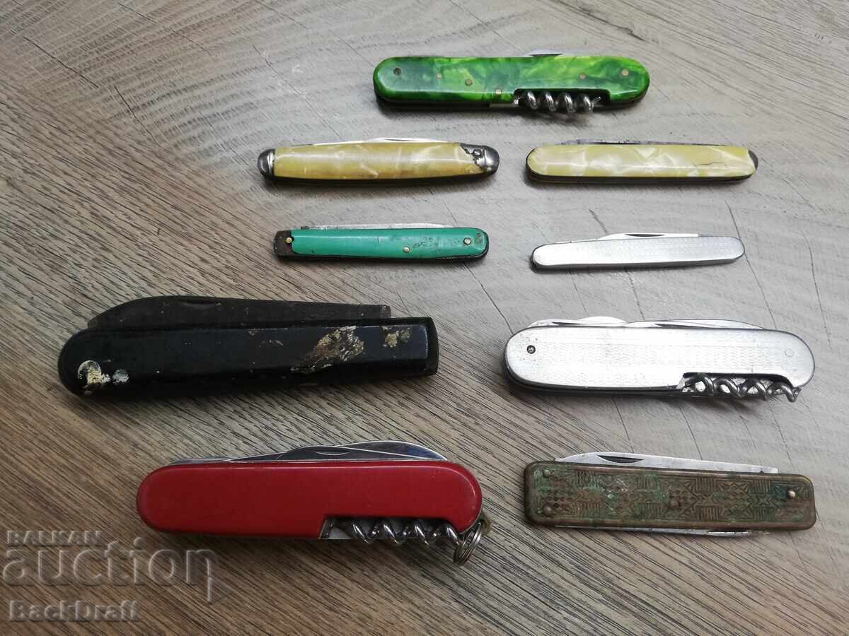 Лот Стари сгъваеми джобни ножчета,нож,острие,ножки - 7