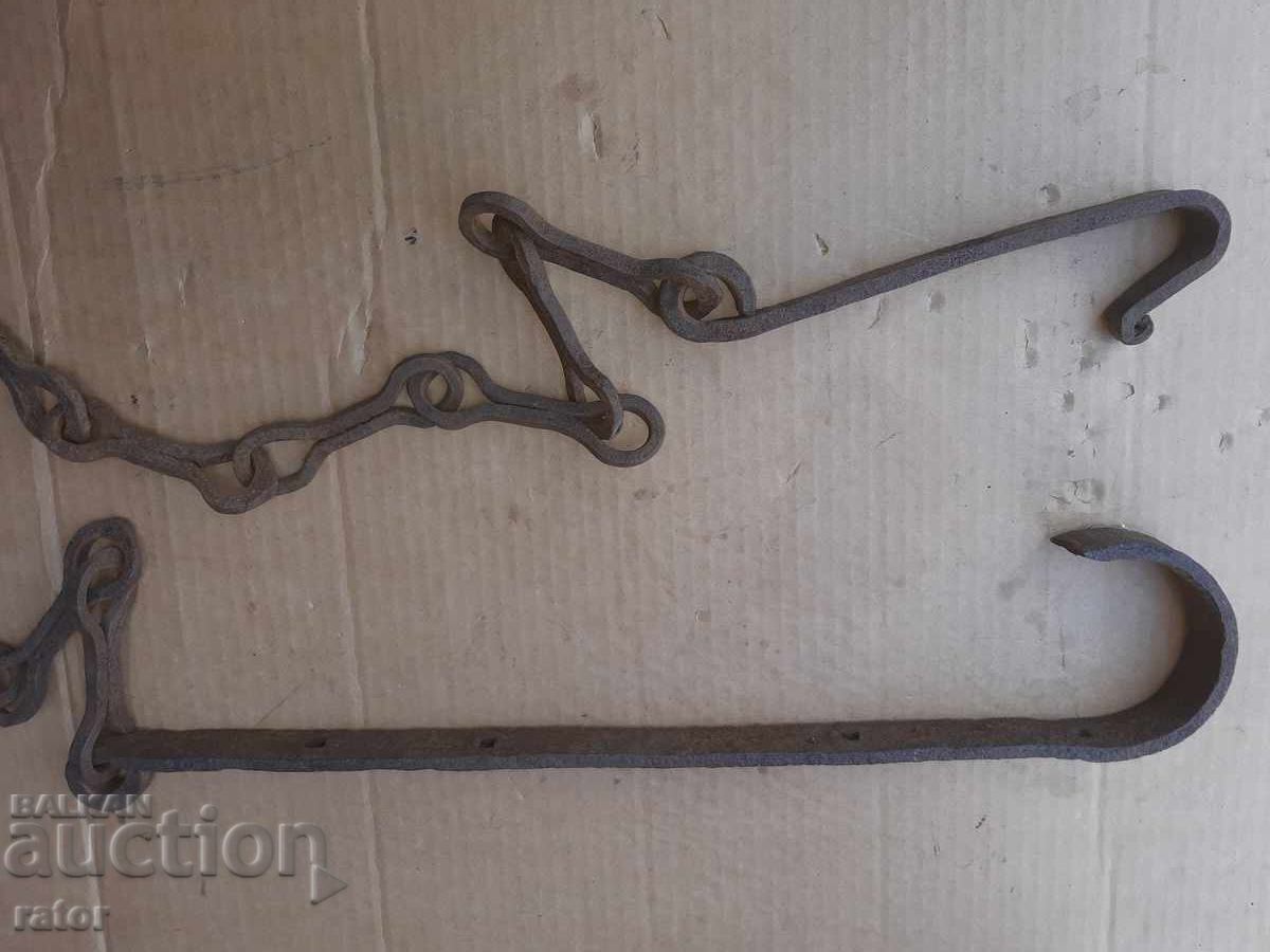 Delivery of Old wrought iron fireplace chain, sturdy