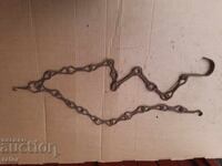 Lanț vechi pentru șemineu din fier forjat, rezistent