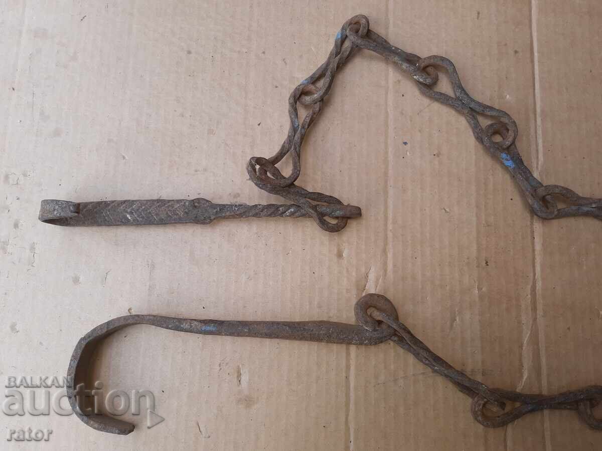 Delivery of Old wrought iron fireplace chain, sturdy
