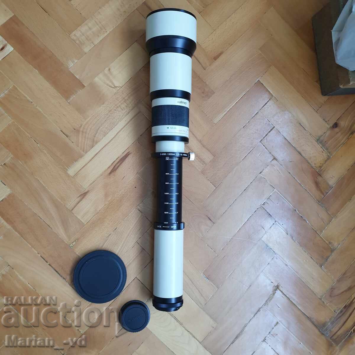 Teleobiectiv Walimex 650 până la 1300 mm cu preț 200.00 BGN | € 102.26