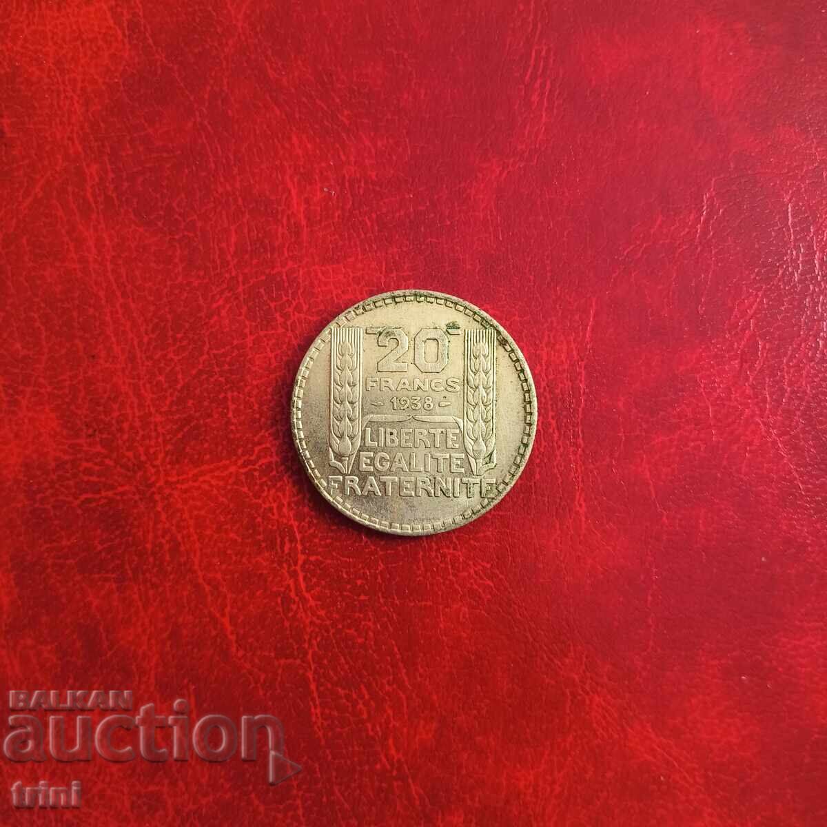 Franța 20 franci 1938 argint Franța 20 franci 1938 argint