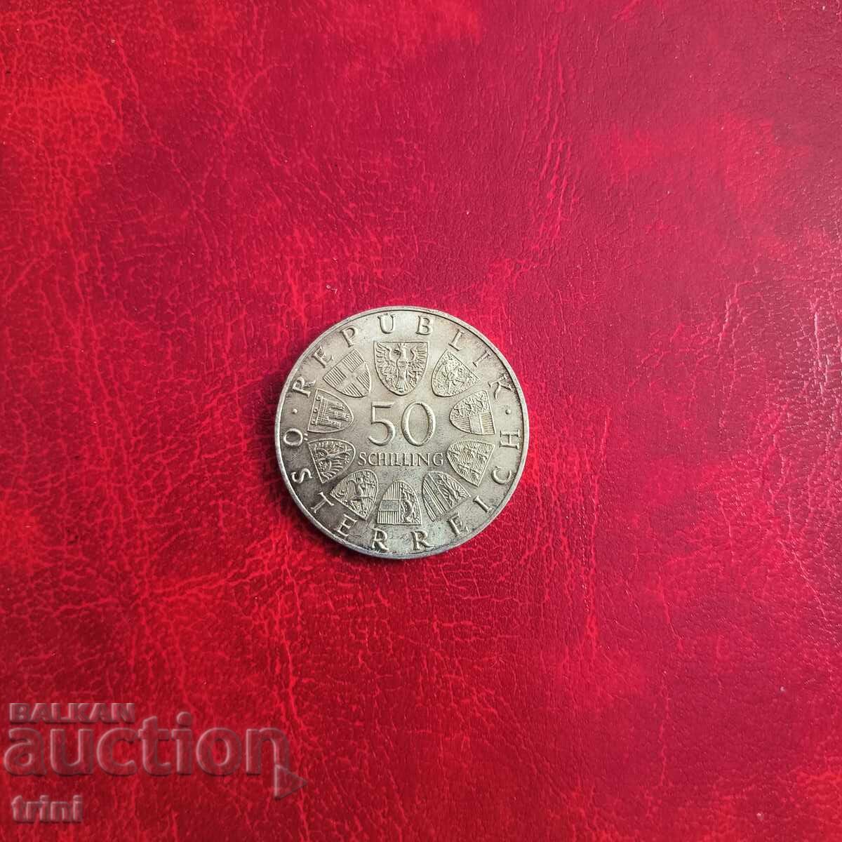 Austria 50 Schilling 1968 50 g. Republic Silver Austria 50 Schilling 1968 50 g. Republic Silver