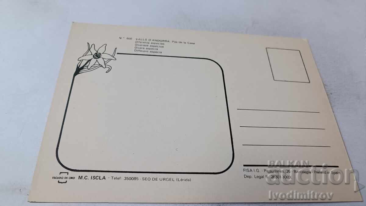 Postcard Valls de D'ndorra Different Aspects with price 0.85 BGN | € 0.43