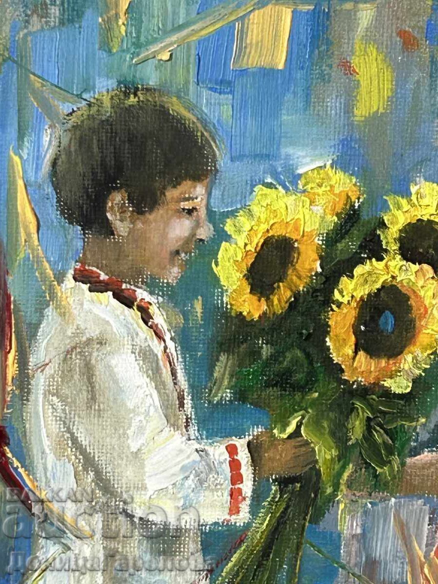 Livrarea Denitsa Garelova tablou ulei „Am cules floarea-soarelui pentru tine” Livrarea Denitsa Garelova tablou ulei „Am cules floarea-soarelui pentru tine”