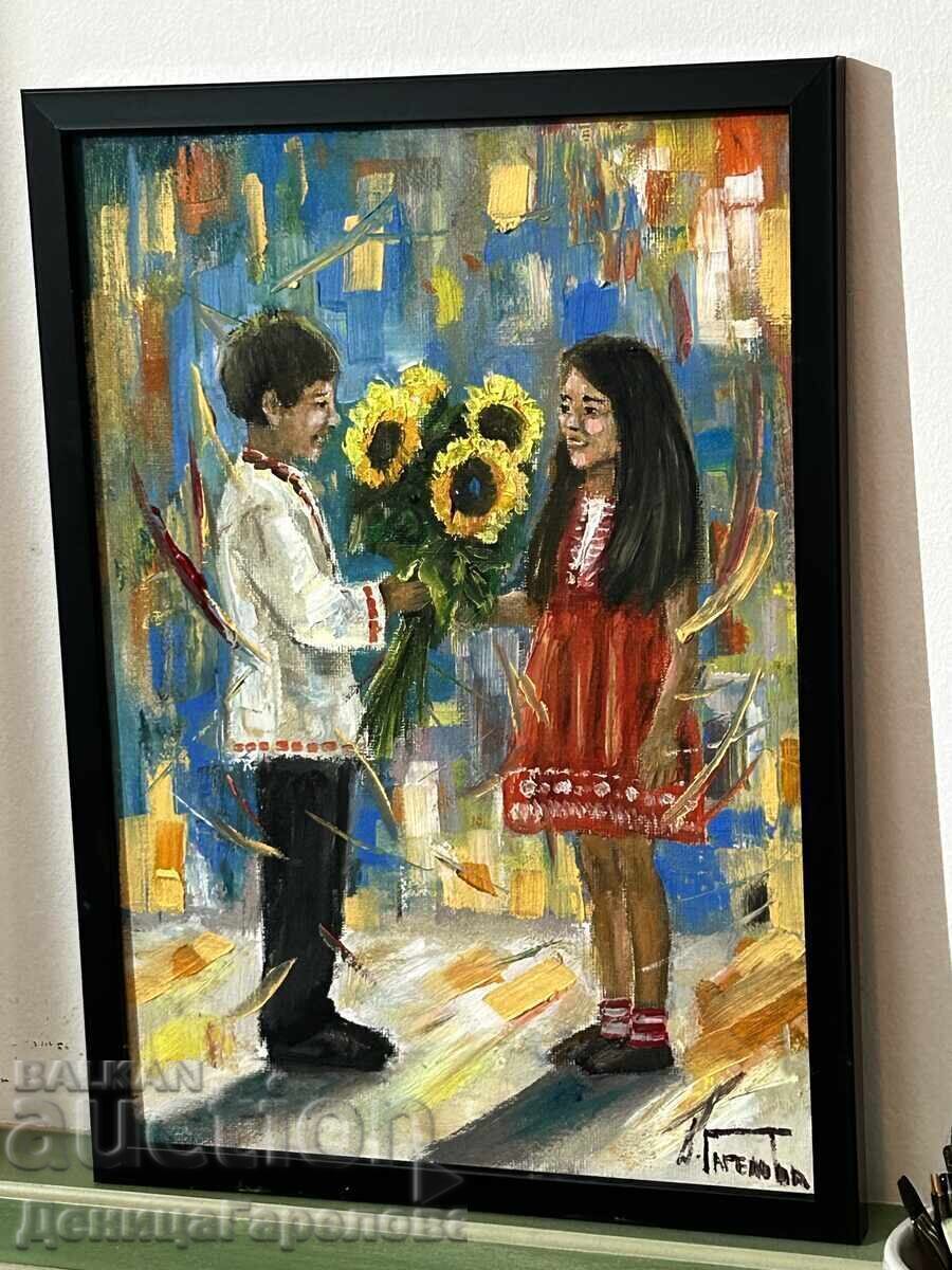 Denitsa Garelova tablou ulei „Am cules floarea-soarelui pentru tine” - 6 Denitsa Garelova tablou ulei „Am cules floarea-soarelui pentru tine” - 6