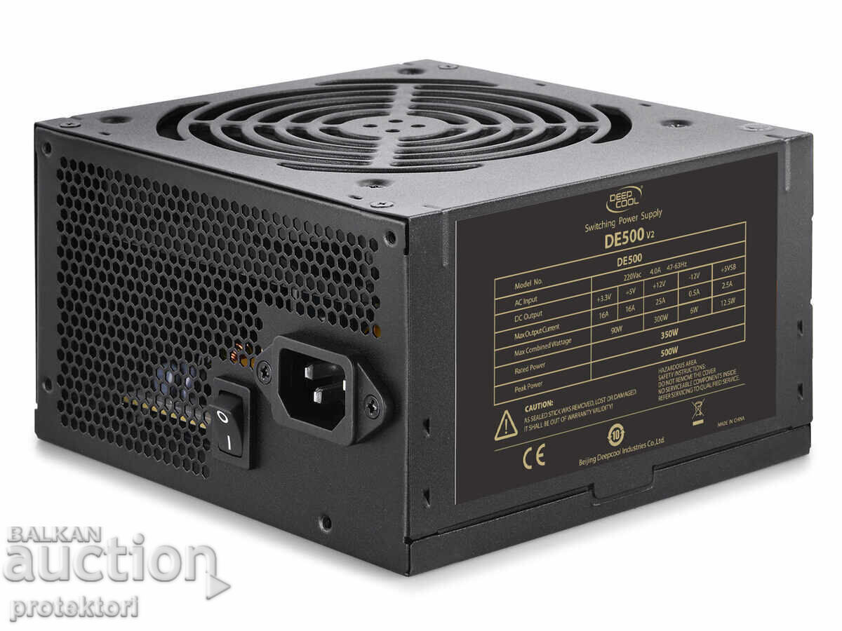 Аукцион Захранване DeepCool DE500 v2 е 500W ATX - захранващ блок
