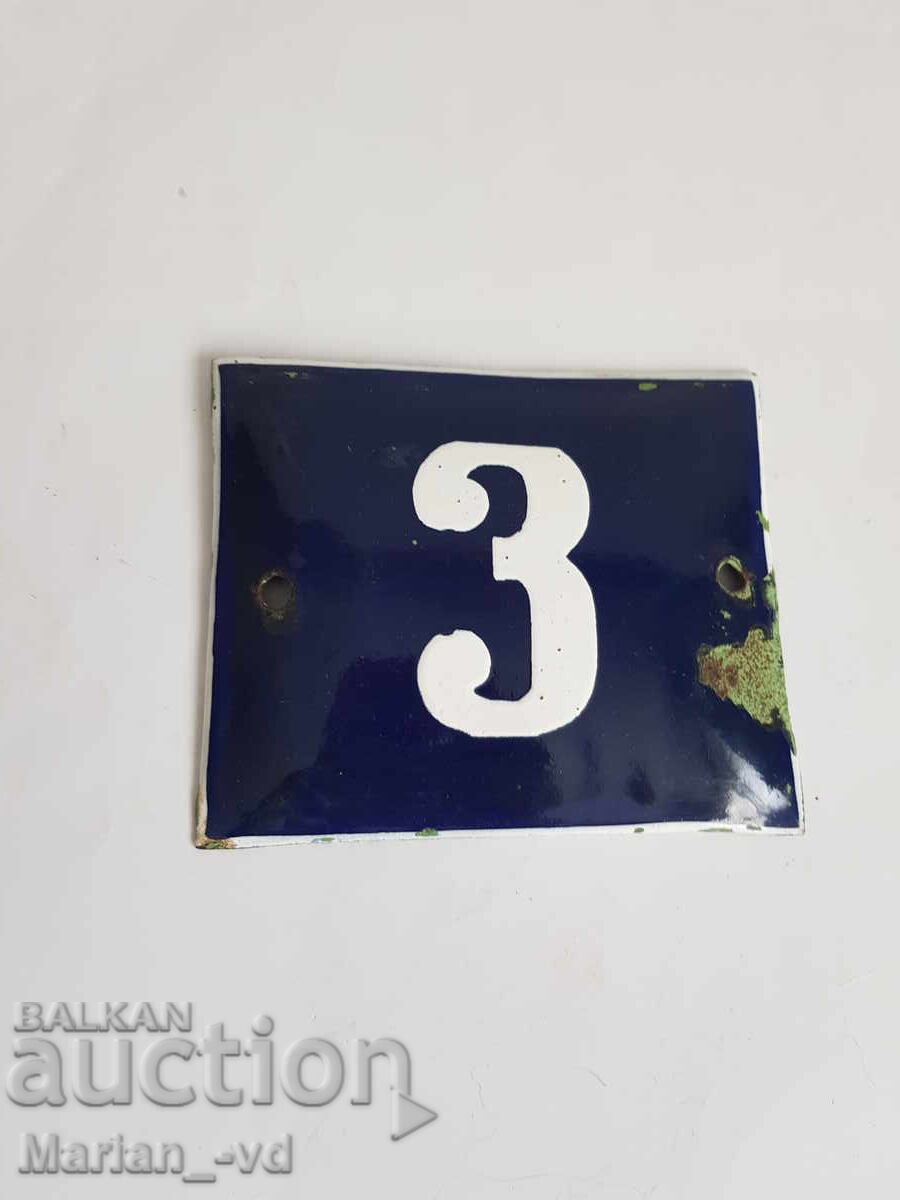 Enamel Sign No. 3