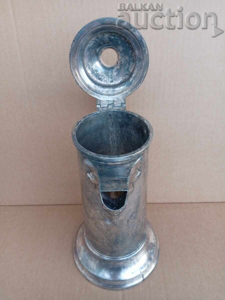 Ασημένια μεγάλη αντίκα κανάτα 19ου αιώνα - 5