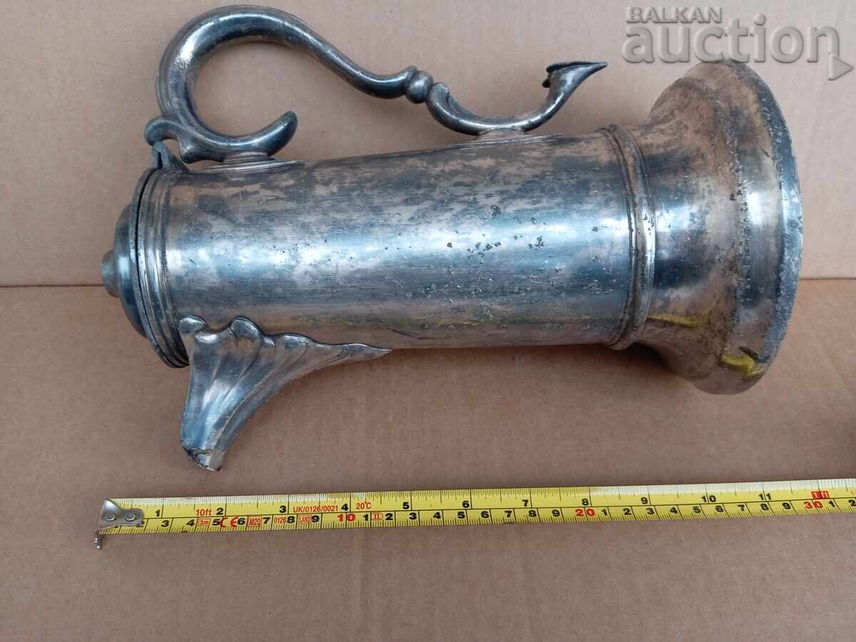 Ασημένια μεγάλη αντίκα κανάτα 19ου αιώνα - 7