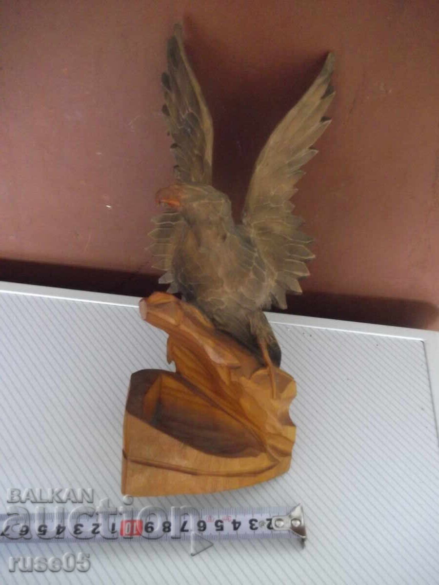 Figurină din lemn "Vultur aterizat pe stâncă" sculptată - 6